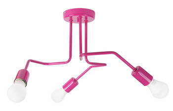 Lampa sufitowa do pokoju dziewczynki potrójna różowa w stylu loft Vanessa 3xE27