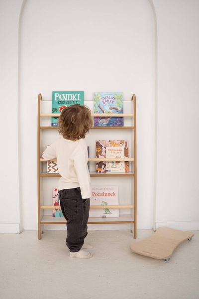 Biblioteczka do pokoju dziecięcego SLIM - wąska do ściany biała