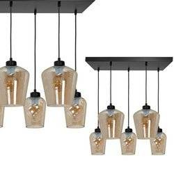 Nowoczesna lampa wisząca prostokąt SANTIAGO AMBER MLP6617