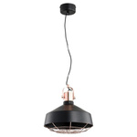 Nowoczesna lampa ARNOO czarna/miedź śr. 33cm