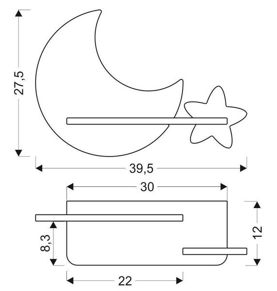 Kinkiet LED 5W dla dziecka żółty księżyc gwiazdka Moon Candellux 21-76731