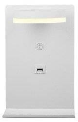 Kinkiet biały LED z półką na telefon ładowarka USB Compact Candellux 21-76052