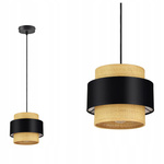 Lampa wisząca w stylu boho rattanowa czarna 