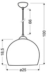 Lampa sufitowa wisząca 1X60W E27 czerwony STUDENT 31-96640