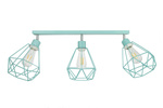 Lampa sufitowa do pokoju dziecięcego turkusowa pastelowa druciak w stylu loft Carmen 3xE27
