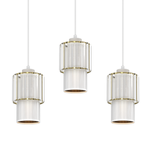 Lampa wisząca BLANCO, MLP8365, biały/transparentny/złoty, 3x60W E27
