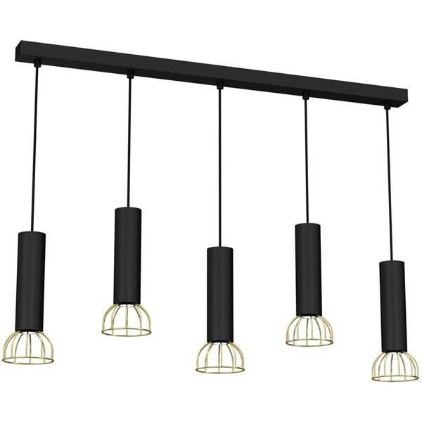 Lampa wisząca DANTE, MLP7250, czarny/złoty, 5x8W LED GU10