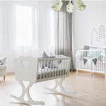 Lampa sufitowa do pokoju dziecka beżowa w serca 3xE27