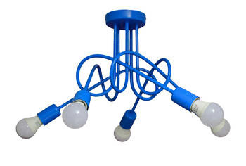 Lampa sufitowa do pokoju dziecięcego niebieska Mondo 5 Loft