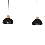 Lampa wisząca ERIK, MLP7225, czarny/drewno, 2x60W E27
