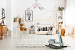Lampa sufitowa do pokoju dziewczynki pastelowa w stylu loft  Mondo 4 