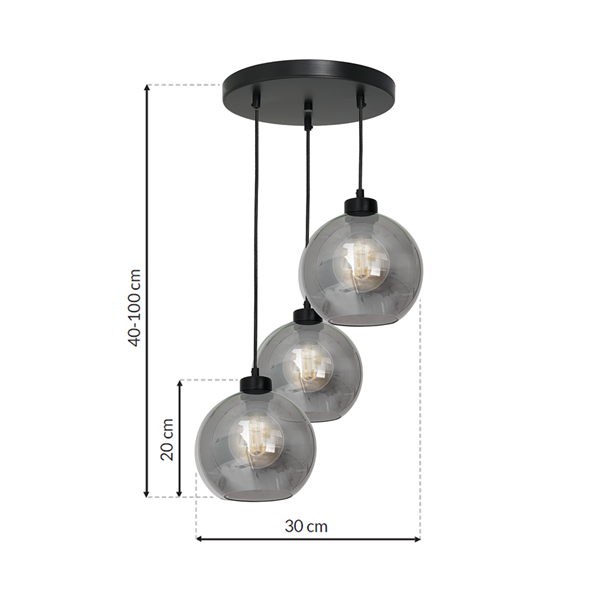 Nowoczesna lampa wisząca koło SOFIA SMOKED MLP6583