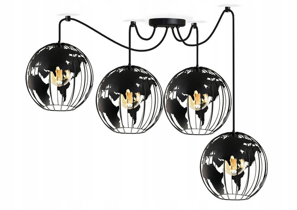 Lampa do pokoju młodzieżowego czarna pająk Globus 4