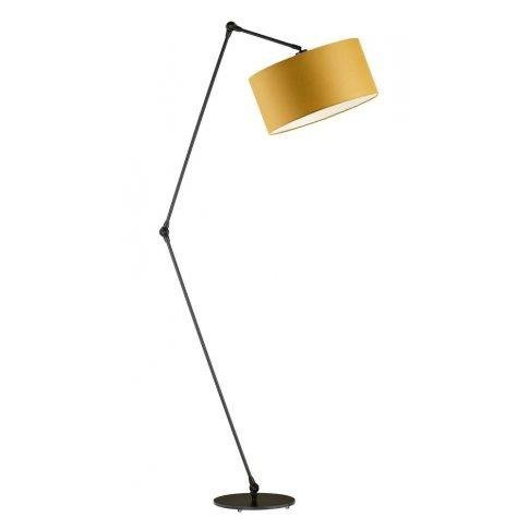 Nowoczesna regulowana lampa podłogowa BARI musztardowy abażur