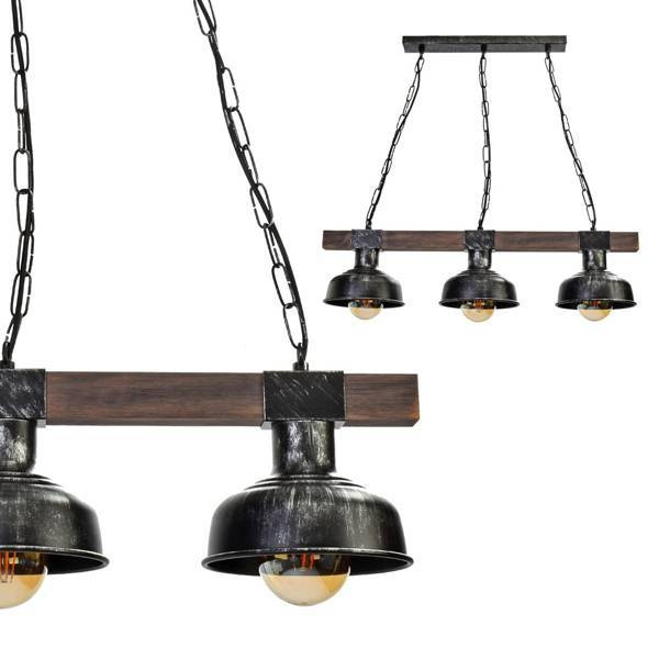 Lampa wisząca FARO BLACK / WOOD 3xE27 60W MLP6243 