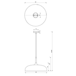 Lampa wisząca LINCOLN, MLP7901, 45 cm, niebieski/złoty, 1x60W E27