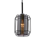JONERA LAMPA WISZĄCA CZARNY 1X40 E27 KLOSZ DYMIONY