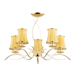 Lampa sufitowa ALFA MONZA ART. ZŁOTA 5xE14 70cm | 63173