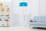 Lampa wisząca do pokoju dziewczynki i chłopca turkusowa Pompony 