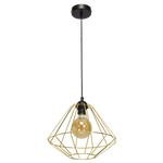 Lampa wisząca INDUSTRIALNA LUPO BLACK/GOLD 1xE27 MLP6270