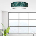 Lampa sufitowa ZIGGY GREEN, MLP7579, 60 cm, butelkowa zieleń/złoty, 3x60W E27