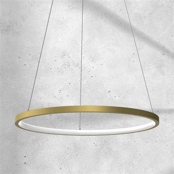 Nowoczesna lampa wisząca ROTONDA GOLD 27W LED | Złota 