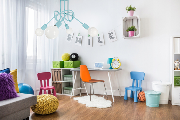 Lampa sufitowa do pokoju dziecka miętowa Tęczowy Zawijas 4xE27 Led 