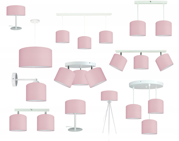 Lampa sufitowa do pokoju dziewczynki różowa 3-punktowa Pinki Koło 3xE27 Led 