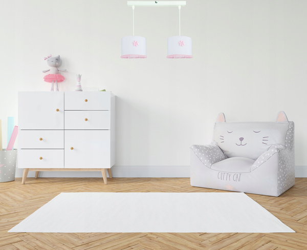 Lampa do pokoju dziewczynki biało-różowa Pompony 2