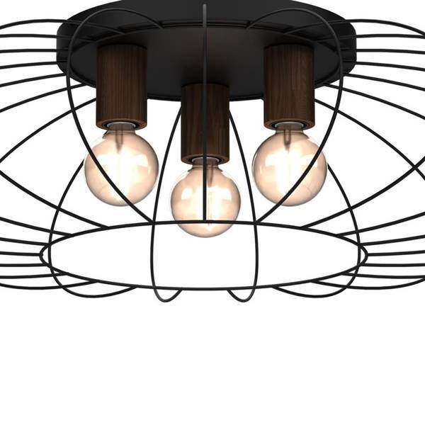 Lampa sufitowa MERIDIANO, MLP7961, czarny/brązowy, 3x60W E27