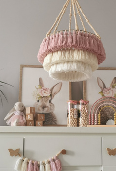 Lampa wisząca do pokoju dziecięcego w stylu Boho Koraliki Chwosty 35 cm