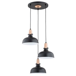 Lampa wisząca ALFA SOLO GEM CZARNA 3xE27 45cm | 62391