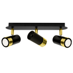 Nowoczesna lampa sufitowa DANI BLACK/GOLD 3xGU10 MLP6238