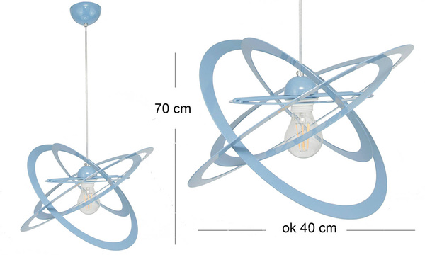 Lampa sufitowa dla dziecka niebieska pastelowa Sferis 1XE27 Led  