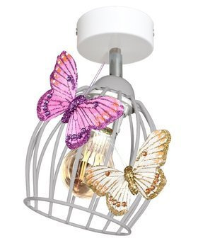 Lampa sufitowa do pokoju dziewczynki i chłopca szara Motylek 1