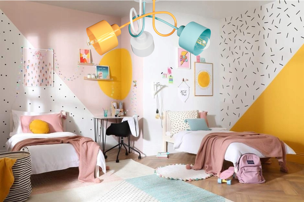 Lampa sufitowa do pokoju dziewczynki pastelowa Zakręcony Kubeczek 3xE27 Led 