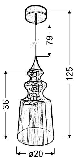 LAMPA SUFITOWA WISZĄCA CANDELLUX OXELO 31-51837  E27 BEZBARWNY