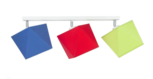 Lampa sufitowa do pokoju dziecka 3- punktowa kolorowa Diament 3xE27 Led 