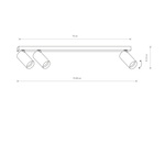 Lampa punktowa listwa natynkowa MONO III dł. 70cm GU10 | biały złoty
