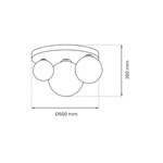 Stylowa lampa sufitowa REFLEX 2xE14 + 1xE27 | Złota