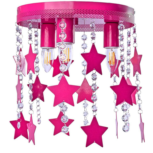 Lampa Sufitowa dla dziewczynki Różowa  STAR 3xE27 MLP1129