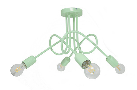 Lampa sufitowa do pokoju dziecięcego seledynowa Mondo 4 Loft