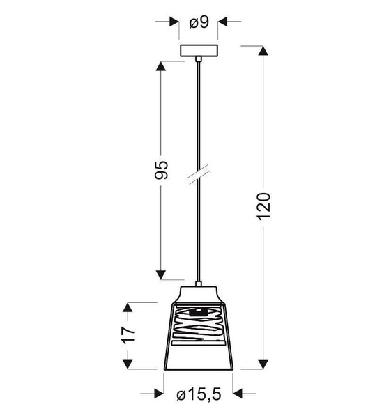 Lampa wisząca czarno-złota szklany klosz 60W E27 Fresno Candellux 31-78384