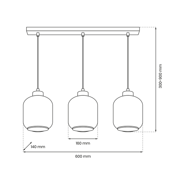 Lampa wisząca SOMBRA MIX, MLP8368, czarna z kolorowymi kloszami, 3x60W E27