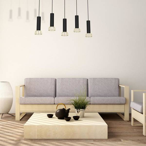 Lampa wisząca DANTE, MLP7250, czarny/złoty, 5x8W LED GU10