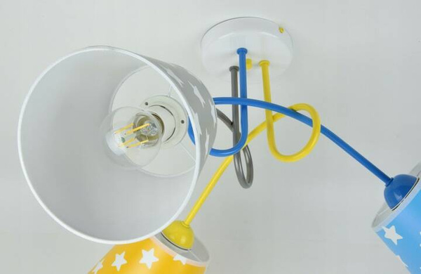 Lampa sufitowa do pokoju dziecięcego kolorowa Gwiazdki Loft 3
