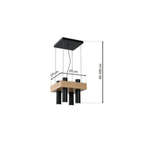 Nowoczesna lampa wisząca WEST BLACK 4xGU10 MLP5512