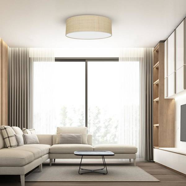 Lampa sufitowa MARSHALL, MLP7489, 60 cm, biały/rattan, 3x60W E27