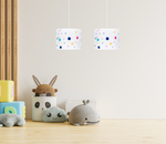 Lampa dziecięca biała w kolorowe kropki 