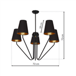 Żyrandol VICTORIA BLACK 5xE27 MLP4913